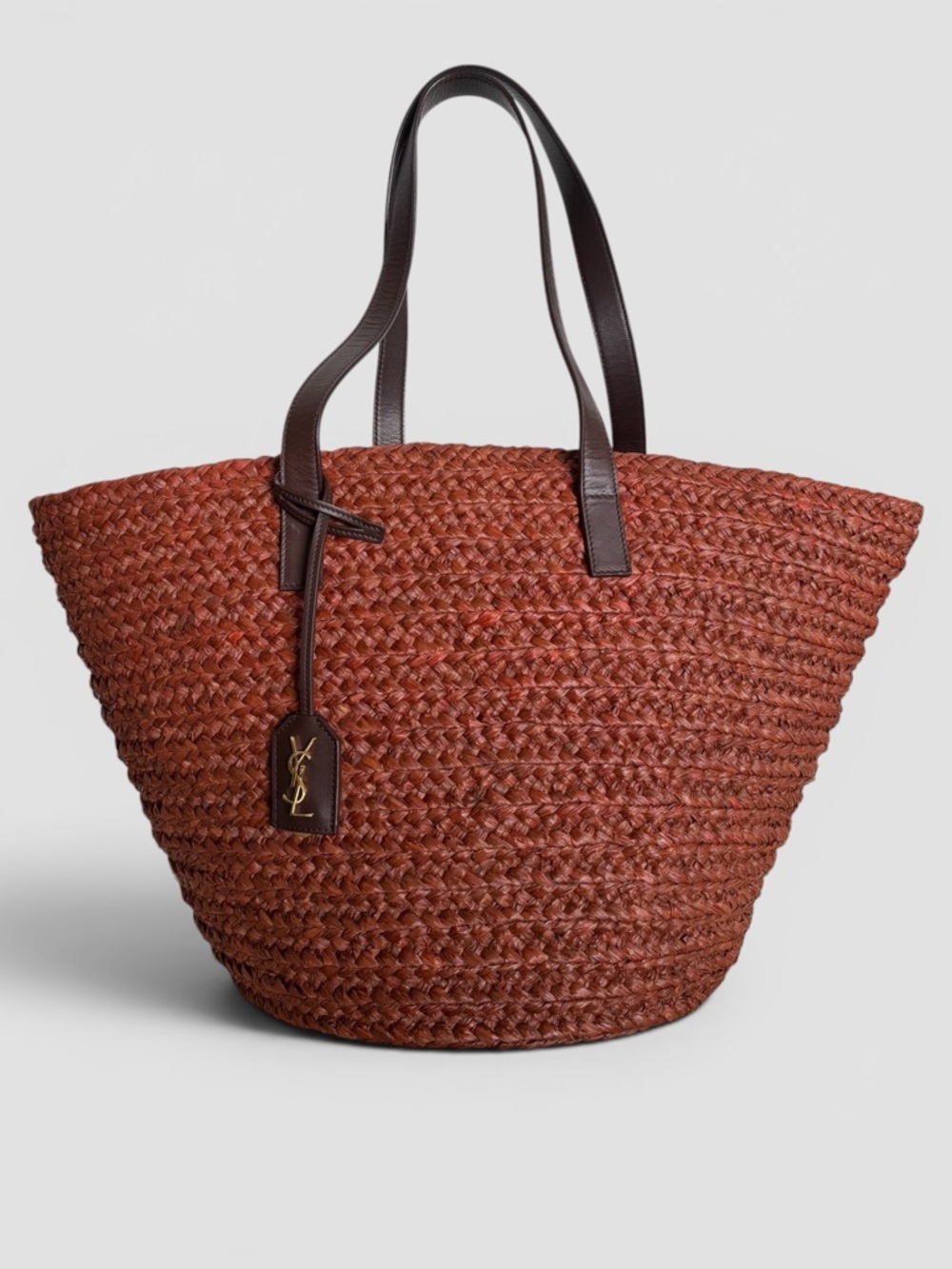 Yves Saint Laurent Large Raffia Panier Tote Bag